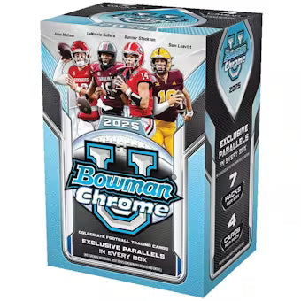 2025 Bowman University Chrome Football 7-Pack Blaster Box