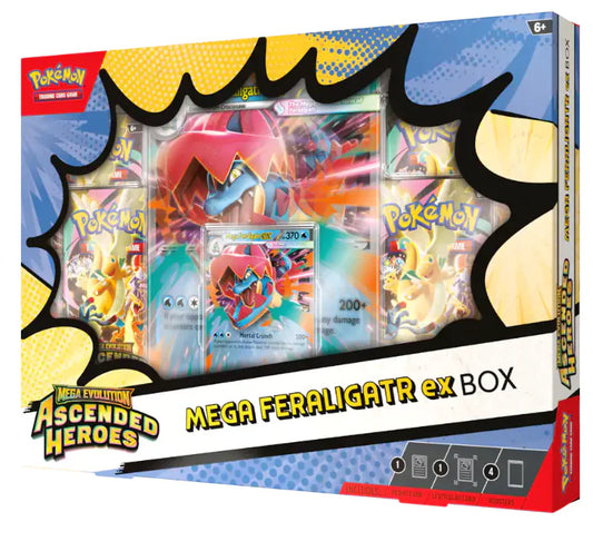 Pokémon Mega Evolution - Ascended Heroes Mega Starters ex Box - Mega Feraligatr ex