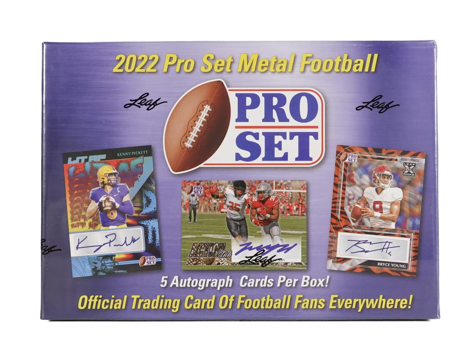 2022 Leaf Pro Set Metal Football Hobby Box Relikks